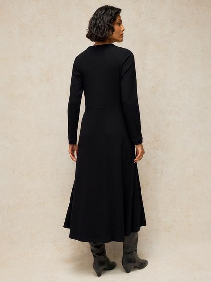White Stuff Reese V-Neck Midi Dress, Black - view 2, Black