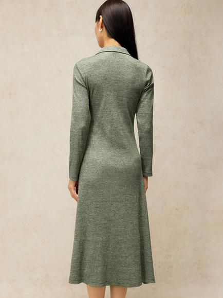 White Stuff Yara Cotton Rich Midi Shirt Dress, Mid Green - view 2, Mid Green