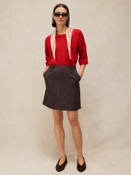 White Stuff Cora A-Line Mini Skirt, Plum/Multi, Plum/Multi