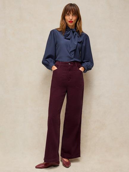 White Stuff Tia Straight Leg Trousers, Plum, Plum