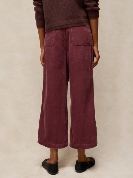 White Stuff Tia Corduroy Cropped Wide Leg Trousers, Mid Pink - view 2, Mid Pink