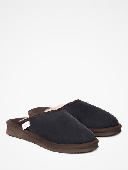Celtic & Co.Sheepskin Backless Clog Slippers, Blue Iris - view 2, Blue Iris