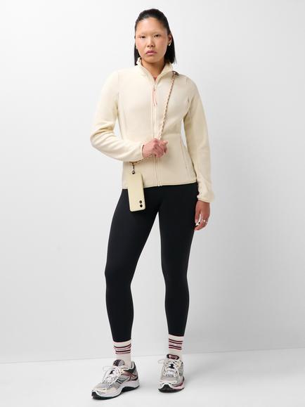 Sweaty Betty Evergreen Fleece Zip Up Jacket, Clay Beige - view 2, Clay Beige
