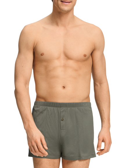 Hanro Cotton Sporty Boxer Shorts, Smokey Olive, Smokey Olive