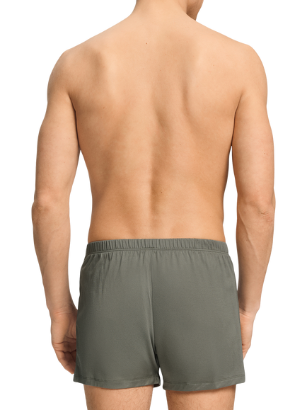 Hanro Cotton Sporty Boxer Shorts, Smokey Olive - view 2, Smokey Olive