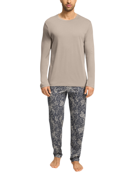 Hanro GOTS Organic Cotton Modal Blend Night & Day Pyjama Set, Midnight Dream, Midnight Dream
