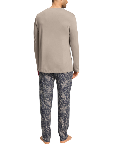 Hanro GOTS Organic Cotton Modal Blend Night & Day Pyjama Set, Midnight Dream - view 2, Midnight Dream