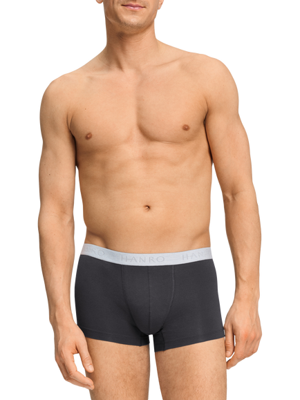 Hanro Essentials Stretch Organic Cotton Waistband Pants, Pack of 2, Charcoal Art, Charcoal Art