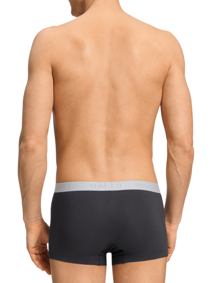 Hanro Essentials Stretch Organic Cotton Waistband Pants, Pack of 2, Charcoal Art - view 2, Charcoal Art