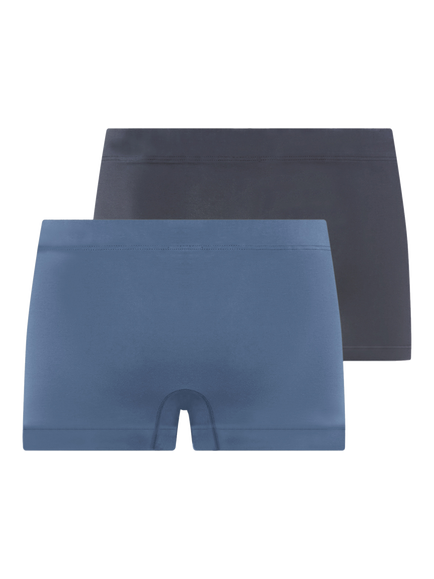 Hanro Essentials Stretch Organic Cotton Pants, Pack of 2, Gray/Tanzanite - view 2, Gray/Tanzanite