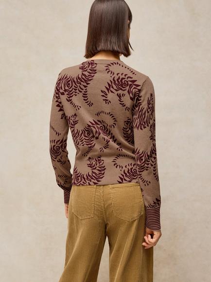 White Stuff Lois Cotton Print Cardigan, Natural/Multi - view 2, Natural/Multi
