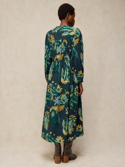 White Stuff Lana Long Sleeve Floral Midi Dress, Green - view 2, Green