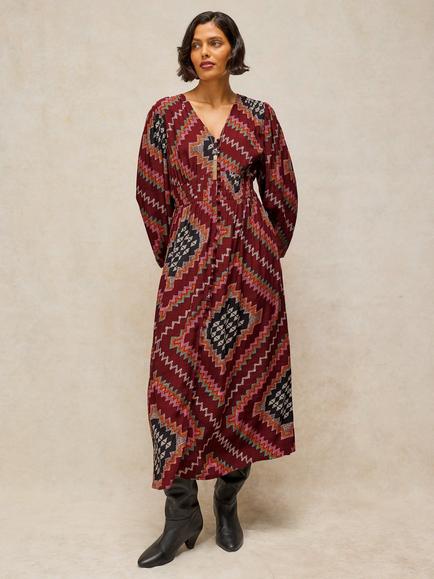 White Stuff Leela Dress, Plum/Multi, Plum/Multi
