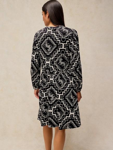 White Stuff Lola Jersey Knee Length Dress containing TENCEL™ Modal, Black - view 2, Black