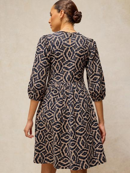 White Stuff Maeva Geometric Print Dress, Navy/Multi - view 2, Navy/Multi