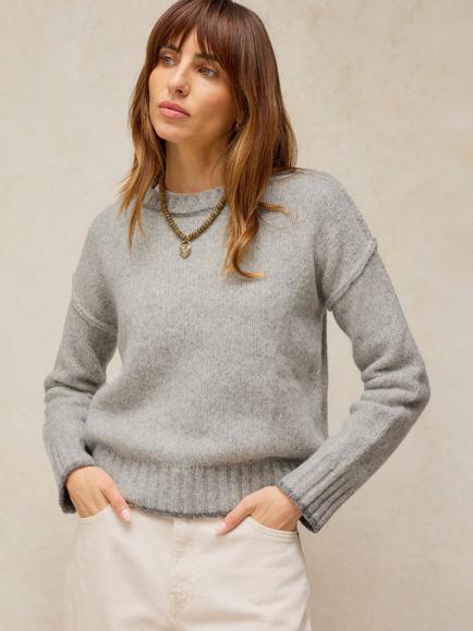 White Stuff Justine Wool Rich Crew Neck Jumper, Light Grey, Light Grey