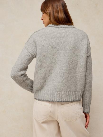 White Stuff Justine Wool Rich Crew Neck Jumper, Light Grey - view 2, Light Grey