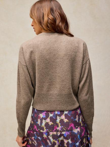 White Stuff Kylie Cashmere Round Neck Cardigan - view 2, Light Natural