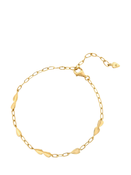 Dinny Hall Folded Heart Dainty Chain Bracelet, Gold