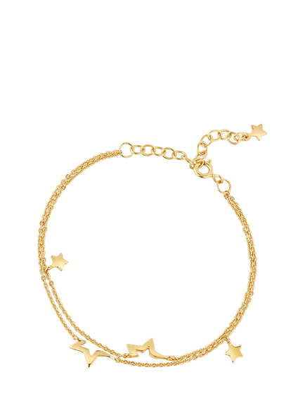 Dinny Hall Double Chain Star Bracelet, Gold