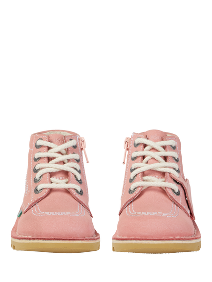 Kickers Kids' Kick Hi Nubuck Leather Lace-Up Boots, Pink - view 2, Pink