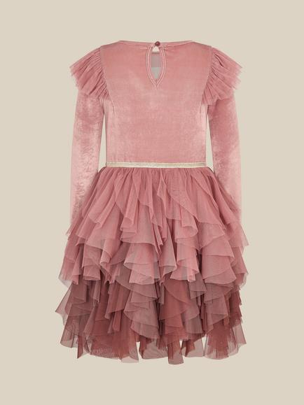 Monsoon Kids' Christmas Tree Disco Dress, Pink - view 2, Pink