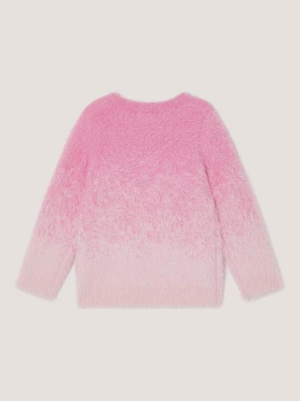 Monsoon Kids' Ombre Sequin Christmas Tree Jumper, Pink - view 2, Pink