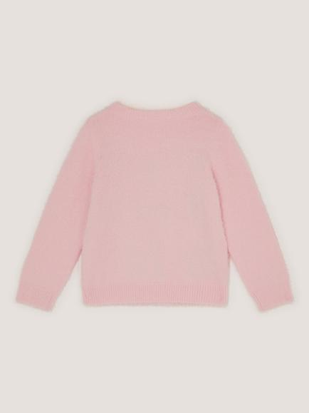 Monsoon Kids' Ombre Sequin Christmas House Jumper, Pink - view 2, Pink