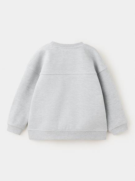 Mango Kids' Sudadera Cotton Blend Sweatshirt, Light Grey Melange - view 2, Light Grey Melange