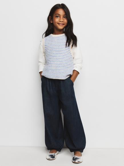 Mango Kids' Knitted Vest, Sky Blue - view 2, Sky Blue