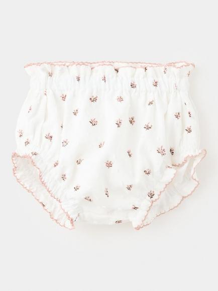 Mango Baby Floral Printed Frill Trim Shorts, Off White, Off White