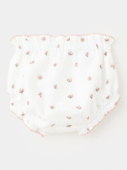 Mango Baby Floral Printed Frill Trim Shorts, Off White - view 2, Off White
