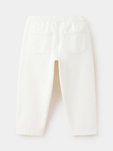 Mango Baby Cotton Pull-On Trousers, Off White - view 2, Off White