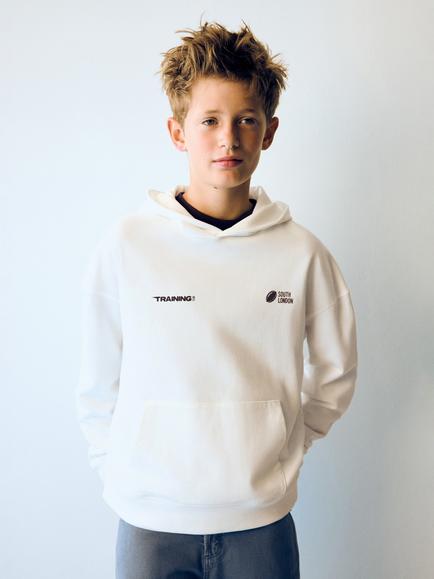 Mango Kids' Slogan Hoodie, Off White, Off White