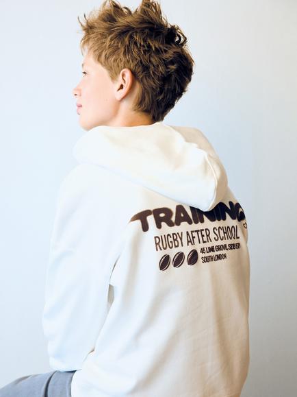 Mango Kids' Slogan Hoodie, Off White - view 2, Off White