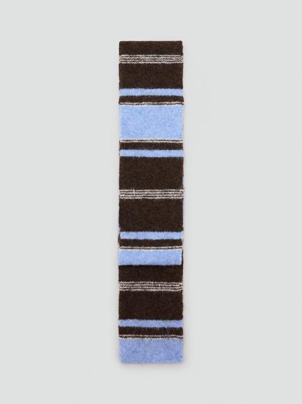 Mango Kids' Bufanda Stripe Scarf, Sky Blue, Sky Blue