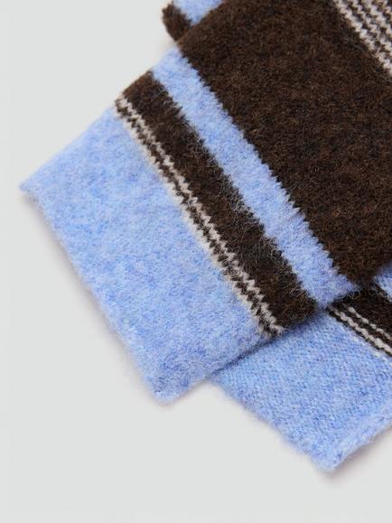 Mango Kids' Bufanda Stripe Scarf, Sky Blue - view 2, Sky Blue