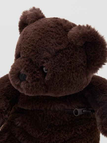 Mango Kids' Fluffy Mochila Bear Backpack, Chocolate - view 2, Chocolate