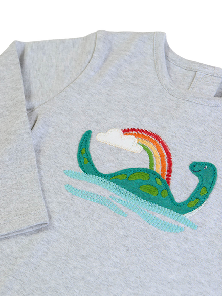 Frugi Kids' Frankie Top and Joggers Set, Grey Marl/Nessie - view 2, Grey Marl/Nessie