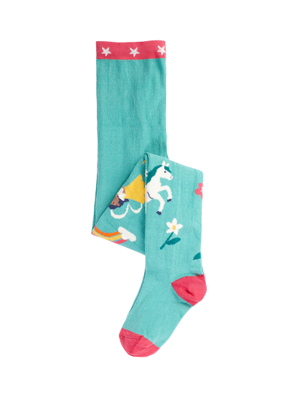 Frugi Kids' Norah Knitted Tights, Moss/Magic, Moss/Magic