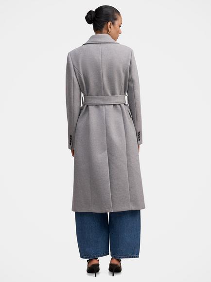 Forever New Ariella Petite Double Breasted Coat, Grey Marle - view 2, Grey Marle