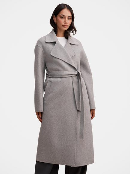 Forever New Rebecca Wool Blend Relaxed Felled Coat, Grey, Grey