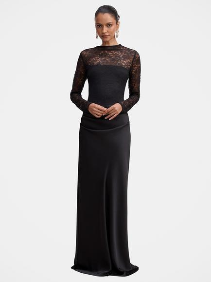 Forever New Petite Jayde Lace Bodice Maxi Dress, Black, Black