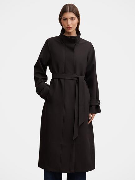 Forever New Florence Funnel Neck Trench Coat, Black, Black