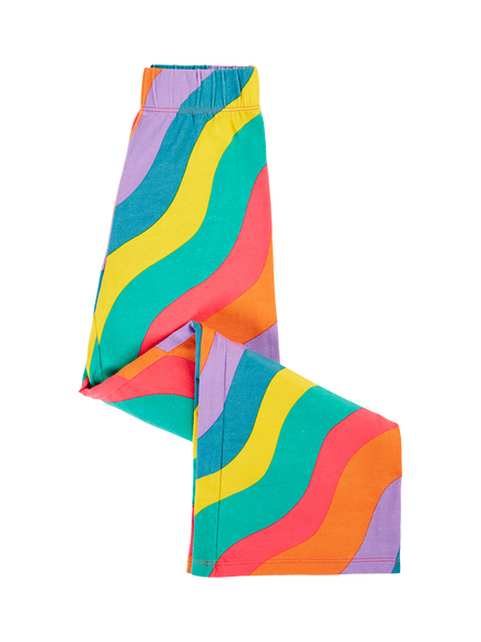 Frugi Kids' Cotton Blend Wide Leg Trousers, Multi - view 2, Multi