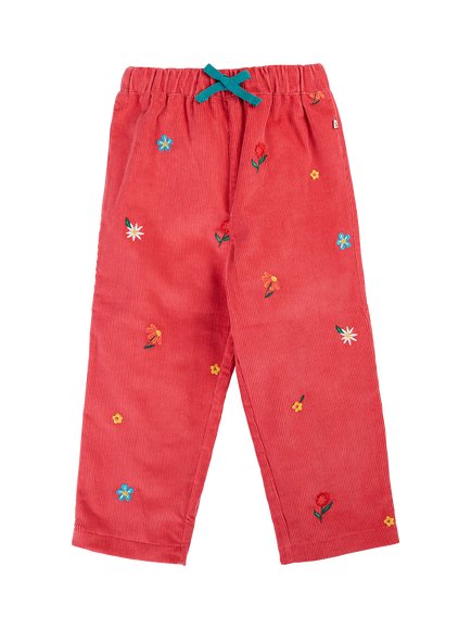 Frugi Kids' Tabitha Corduroy Trousers, Rose/Multi, Rose/Multi