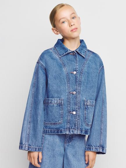 Mango Kids' Denim Jacket, Blue, Blue