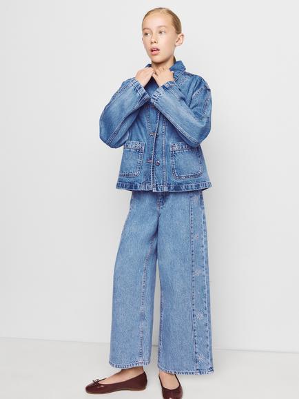 Mango Kids' Denim Jacket, Blue - view 2, Blue