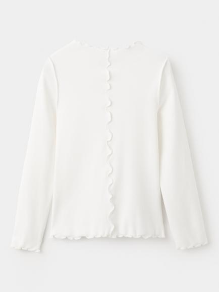 Mango Kids' Wave Trimmed Top, Off White - view 2, Off White
