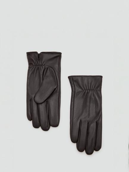 Mango Leather Gloves, Brown